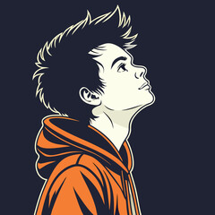 Stylized Vector Illustrations of Boys in Urban and Casual Outfits in Various Poses and Expressions