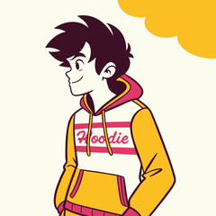 Stylized Vector Illustrations of Boys in Urban and Casual Outfits in Various Poses and Expressions
