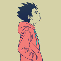 Stylized Vector Illustrations of Boys in Urban and Casual Outfits in Various Poses and Expressions