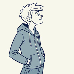 Stylized Vector Illustrations of Boys in Urban and Casual Outfits in Various Poses and Expressions