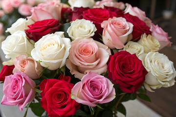 Fototapeta premium Bright pink roses 