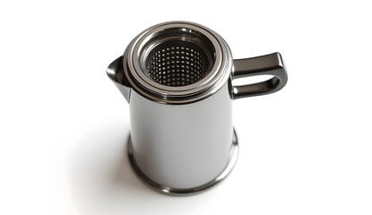  High-Resolution PNG of Vintage Espresso Machine Portafilter Top View on Pure White Background with High Detail