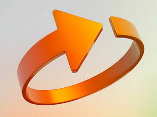 Stylized Orange Arrow Icon on Gradient Background symbol