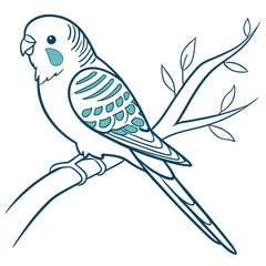 Charming flat design icon of a small bodied budgerigar or budgie perfect for avian themed graphics and branding