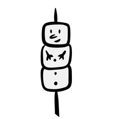 Marshmallow, doodle, vector