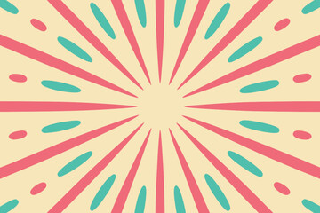 Obraz premium Colorful sunburst vector with abstract retro rays pattern