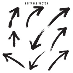 Collection of Hand-Drawn Arrows: Vector Graphics for Design Projects Flat vector illustration