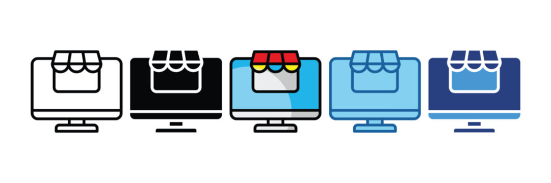 Online Store  Icon Element For Design