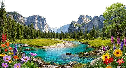 mountain lake in the summer