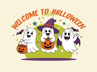 Cute Ghosts for halloween party