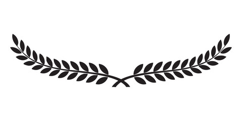 Black and white laurel wreath graphic design leaves leaf