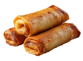 Business-style egg rolls isolated on a transparent background in PNG format.
