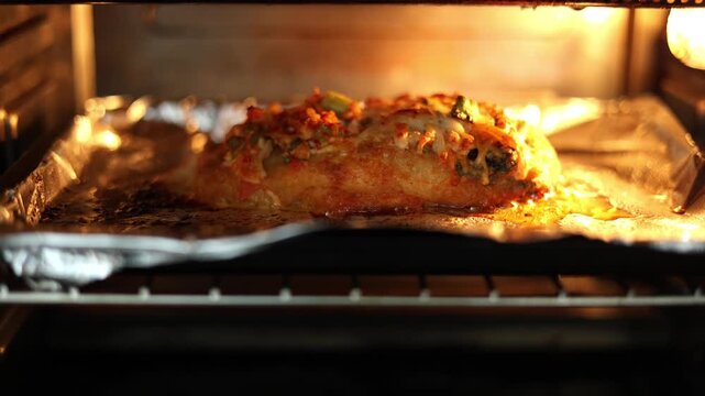Chile Relleno Sizzling In A Small Oven