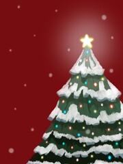 Christmas postcards, red and green wallpaper, Christmas concept