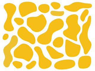 Set of twelve abstract organic liquid shapes in multiple colors