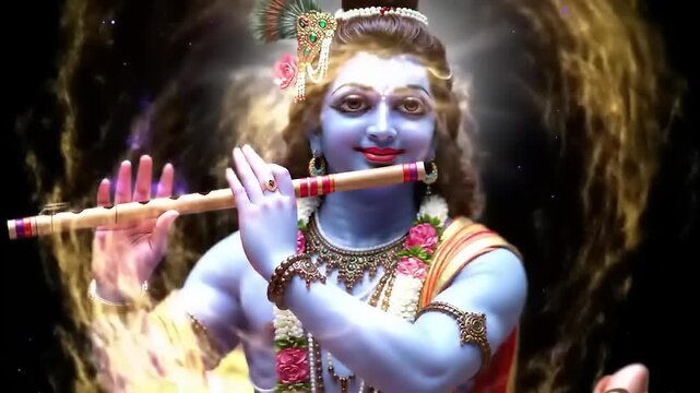 Krishna Flute Cosmic Background.