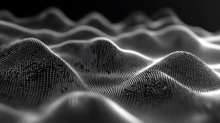 An abstract wave of binary numbers moving diagonally across the frame