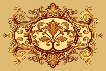 Elegant golden ornate decorative flourish isolated on white background
