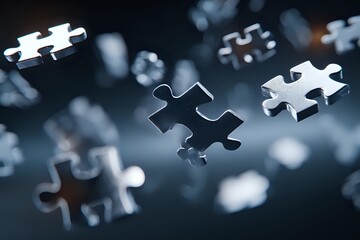 Floating Puzzle Pieces: Creativity and Imagination