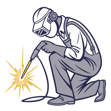 Underwater Welding Hazard Vector