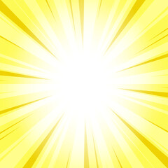 Obraz premium Abstract Safety Yellow Sunburst Background with Glowing Light Rays. Yellow Glowing Effect Sunburst Background for Presentation, Banner, Poster, Flyer, Sales. Pop Art Background for Summer Themes.