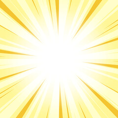 Obraz premium Abstract Saffron Yellow Sunburst Background with Glowing Light Rays. Yellow Glowing Effect Sunburst Background for Presentation, Banner, Poster, Flyer, Sales. Pop Art Background for Summer Themes.