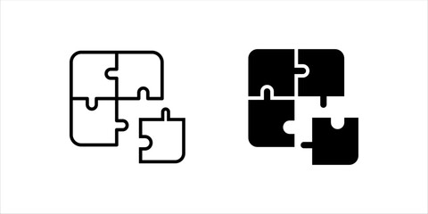 pieces Puzzle vector icon set. jigsaw puzzle pieces silhouette. Perfect jigsaw puzzle vector for concept illustrations, problem solving.