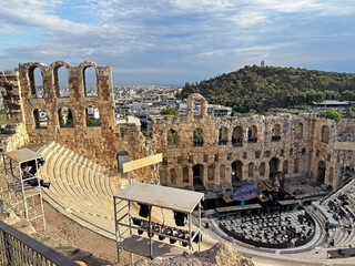 Theatre of Dionysus at the foot of the Acropolis. Rehearsal of the play