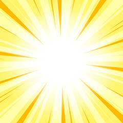 Abstract Selective Yellow Sunburst Background with Glowing Light Rays. Yellow Glowing Effect Sunburst Background for Presentation, Banner, Poster, Flyer, Sales. Pop Art Background for Summer Themes.