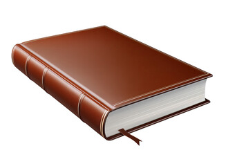 A brown book with white borders, isolated on a transparent background in PNG format.