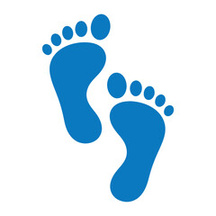 Baby Footprint Icon – Blue Vector Silhouette of Baby Boy Feet for Newborn, Maternity, and Birth Announcement Designs