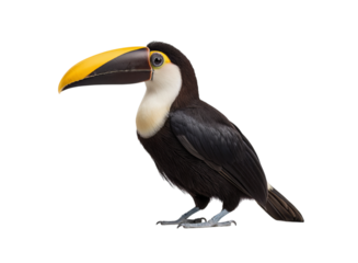 At the beginning of the course, you will learn about the various types of toucans, their colors, and body shapes. isolated on a transparent background in PNG format.