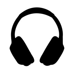 headphone silhouette isolated on transparent background 