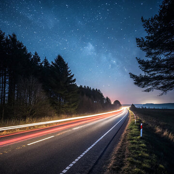 night road in the mountains