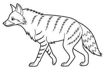coloring page line art the aardwolf black vector