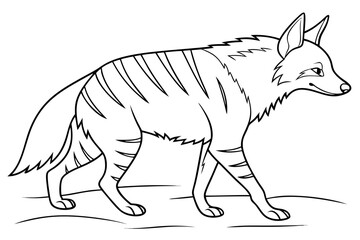 coloring page line art the aardwolf black vector