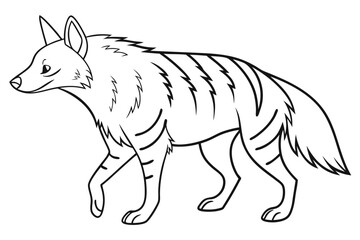 coloring page line art the aardwolf black vector