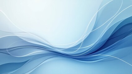 Abstract Blue Wavy Lines Flowing Elegant Light Background
