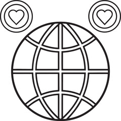 A World of Love with Heart Symbols