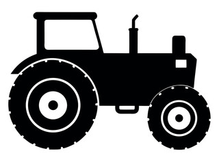 tractor silhouette vector, old tractor icon