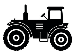Obraz premium tractor silhouette vector, old tractor icon
