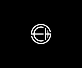 letter eh seh circle modern clean logo