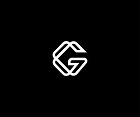 letter g gg hexagonal modern clean logo