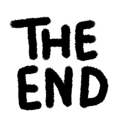 the end cute cartoon child doodle clipart set in freehand outline style, kawaii character drawing, kids art elements for design, illustration, stationery, or creative projects.