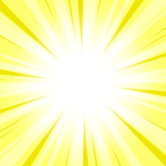 Abstract Titanium Yellow Sunburst Background with Glowing Light Rays. Yellow Glowing Effect Sunburst Background for Presentation, Banner, Poster, Flyer, Sales. Pop Art Background for Summer Themes.
