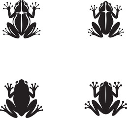 Minimal Frog Silhouette Top View | Simple Vector Animal Design