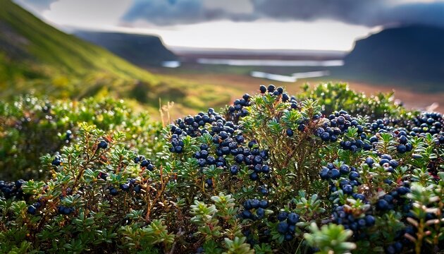 crowberries kraekiber in icelandic a wild black berry that grows all over iceland