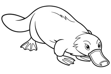 coloring page line art the platypus black vector