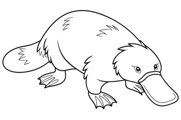 coloring page line art the platypus black vector