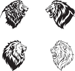 Roaring Lion Silhouette | King of Jungle Vector Art